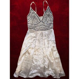 VTG Y2K Size 3 100% Silk Guess Sequin Party Dress